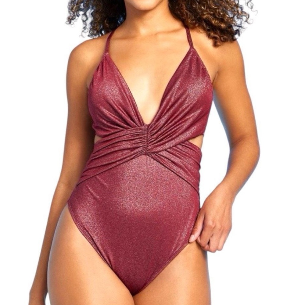 Shade & Share women’s burgundy monokini. Great condition. size small (4-6)